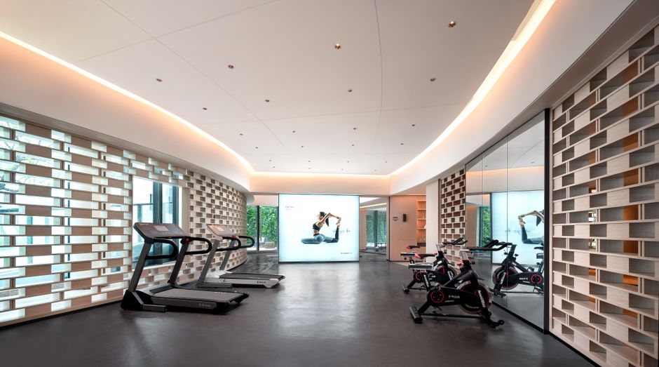 Compact cardio machine folded in a small living space
